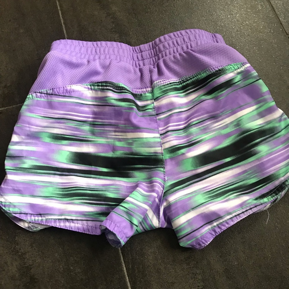 Purple teal and black  sports shorts